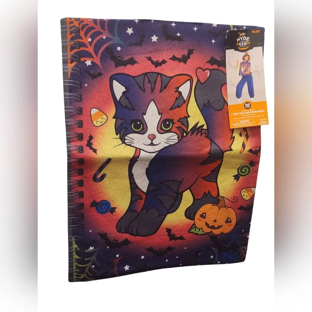 Hyde and EEK Lisa Frank Inspired Kids Vibrant Halloween Cat Notebook Costume